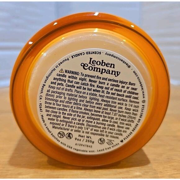 Leoben Co. Spiced Pumpkin Scented Candle 9 oz Single Wick Vegan Wax USA Made - Picture 3 of 8
